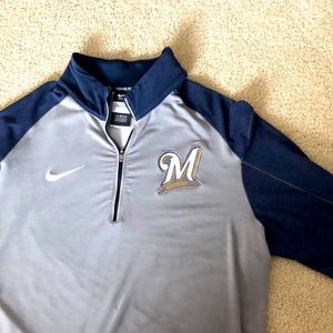Nike Milwaukee Brewers Dry Fit 3/4 Zip